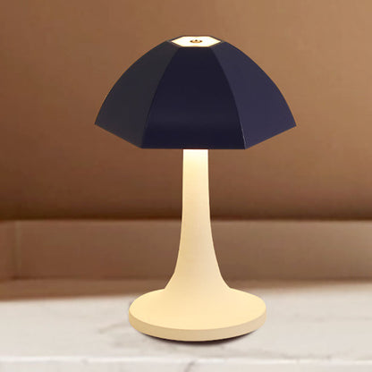 Zeitgenössische kreative Eisen-Pilz-PE-LED-USB-Tischlampe für das Schlafzimmer