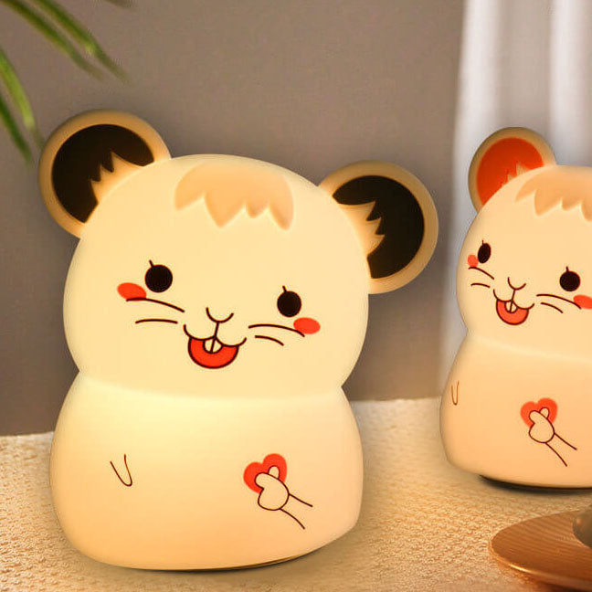 Cartoon Süß Maus Silikon USB LED Nacht Licht Tischlampe