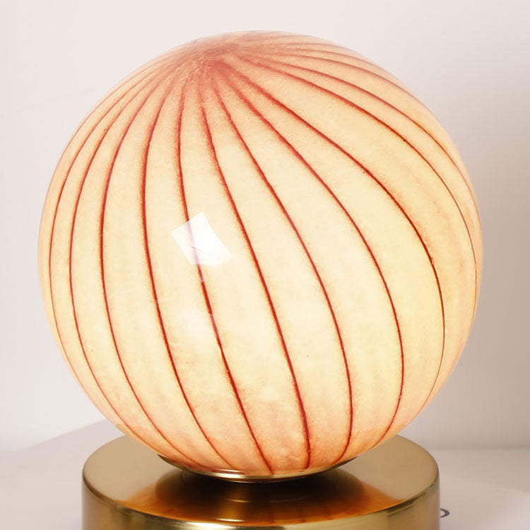 Moderne Einfachheit Glas Eisen Ball Streifen Planet LED Wiederaufladbare Tischlampe für Schlafzimmer