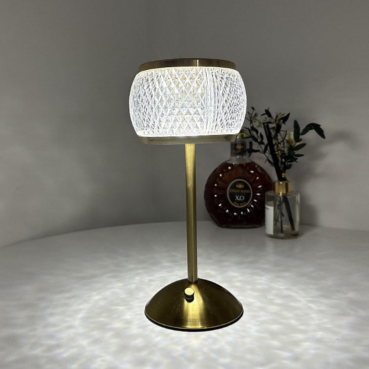 Nordic Minimalist Acryl Trommel Gold LED Wiederaufladbare Touch Tischlampe