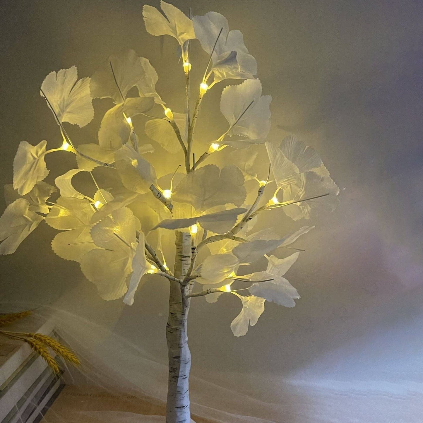 Weihnachts beleuchteter Ginkgo Baum Simulationsbaum Licht Batterie USB Dekoration Tischlampe