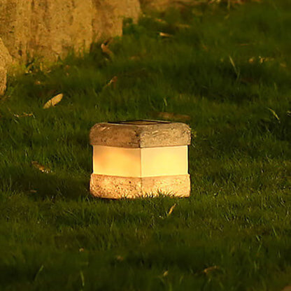 Solar Wasserdichte Simulation Stein Design LED Außen Garten Dekorative Lampe