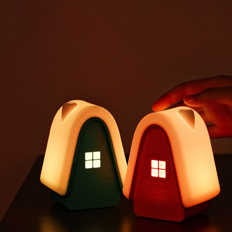 Modern Cartoon Schneehaus Silikon USB wiederaufladbare LED Nachtlicht Tischlampe