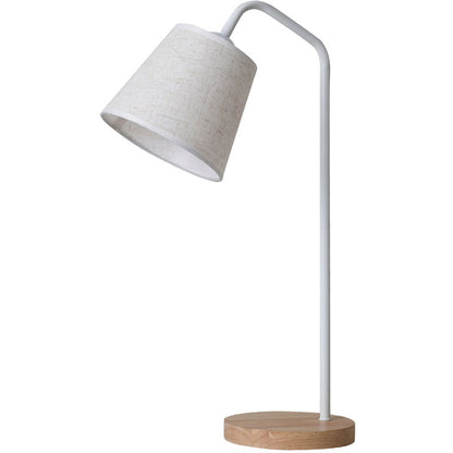 Nordic Minimalist Kegel Leinen Schirm Holzbasis 1-Licht Tischlampe