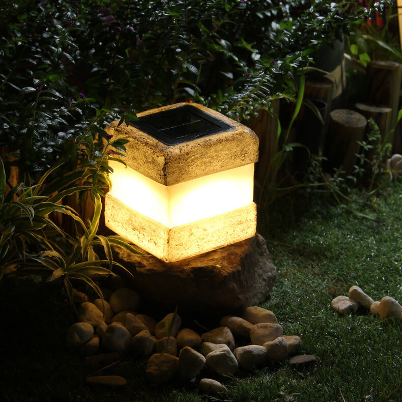 Solar Wasserdichte Simulation Stein Design LED Außen Garten Dekorative Lampe