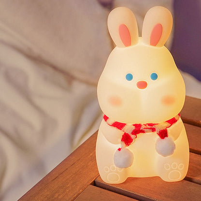 Kreative Cartoon-Hase Silikon Pat USB LED Nachtlicht Tischlampe