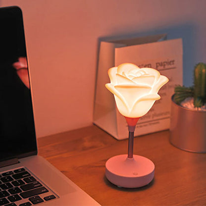 Moderne Kreative Rose Kunststoff USB Wiederaufladbare Nachttischlampe