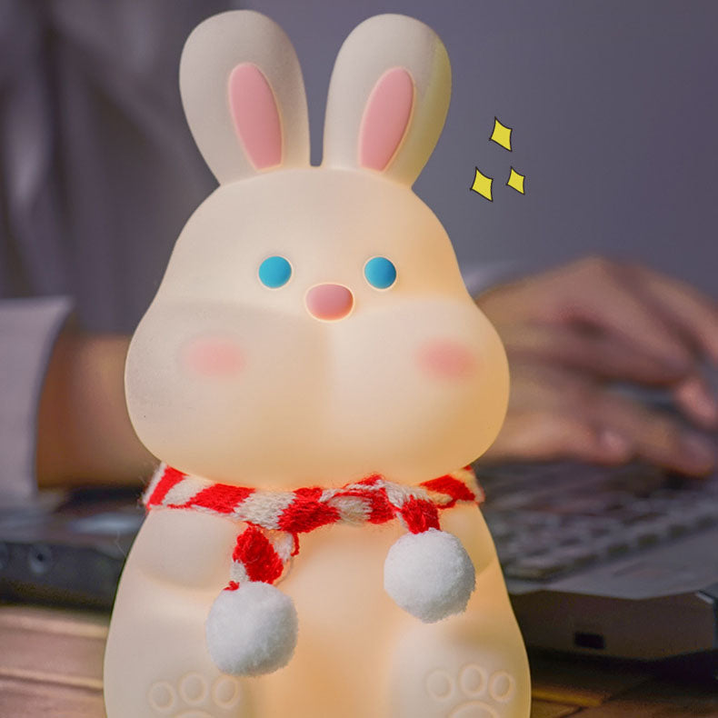 Kreative Cartoon-Hase Silikon Pat USB LED Nachtlicht Tischlampe