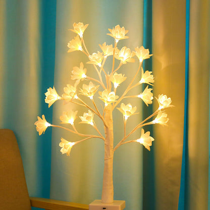 64 Lichtkupferdraht Orchidee USB-Lade-LED-Baum Tischlampe