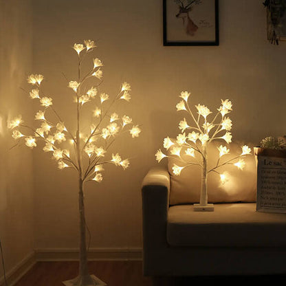 64 Licht Kupferdraht Orchidee USB Lade LED Baum Tischlampe