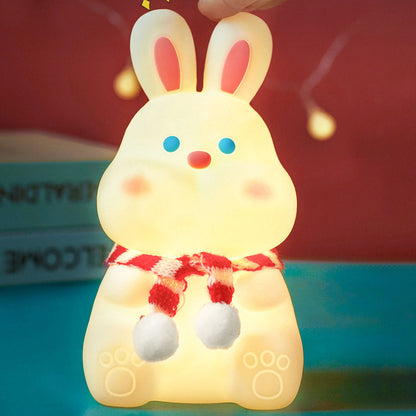 Kreative Cartoon-Hase Silikon Pat USB LED Nachtlicht Tischlampe