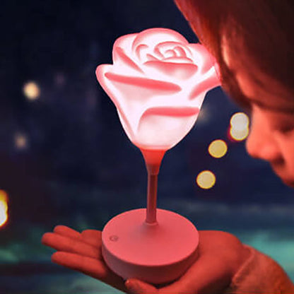 Kreative romantische rosa USB wiederaufladbare Touch-LED Nachtlicht Tischlampe