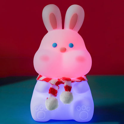 Kreative Cartoon-Hase Silikon Pat USB LED Nachtlicht Tischlampe