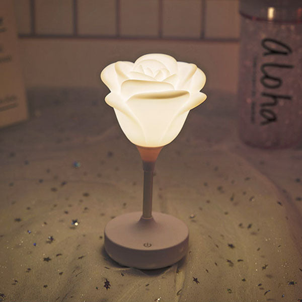 Moderne Kreative Rose Kunststoff USB Wiederaufladbare Nachttischlampe