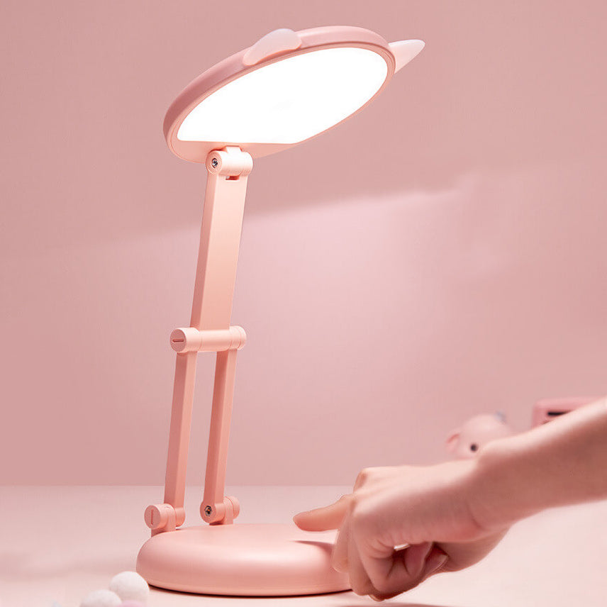 Kreative Katzenohr Pink Faltbare LED Augenpflege Schreibtischlampe