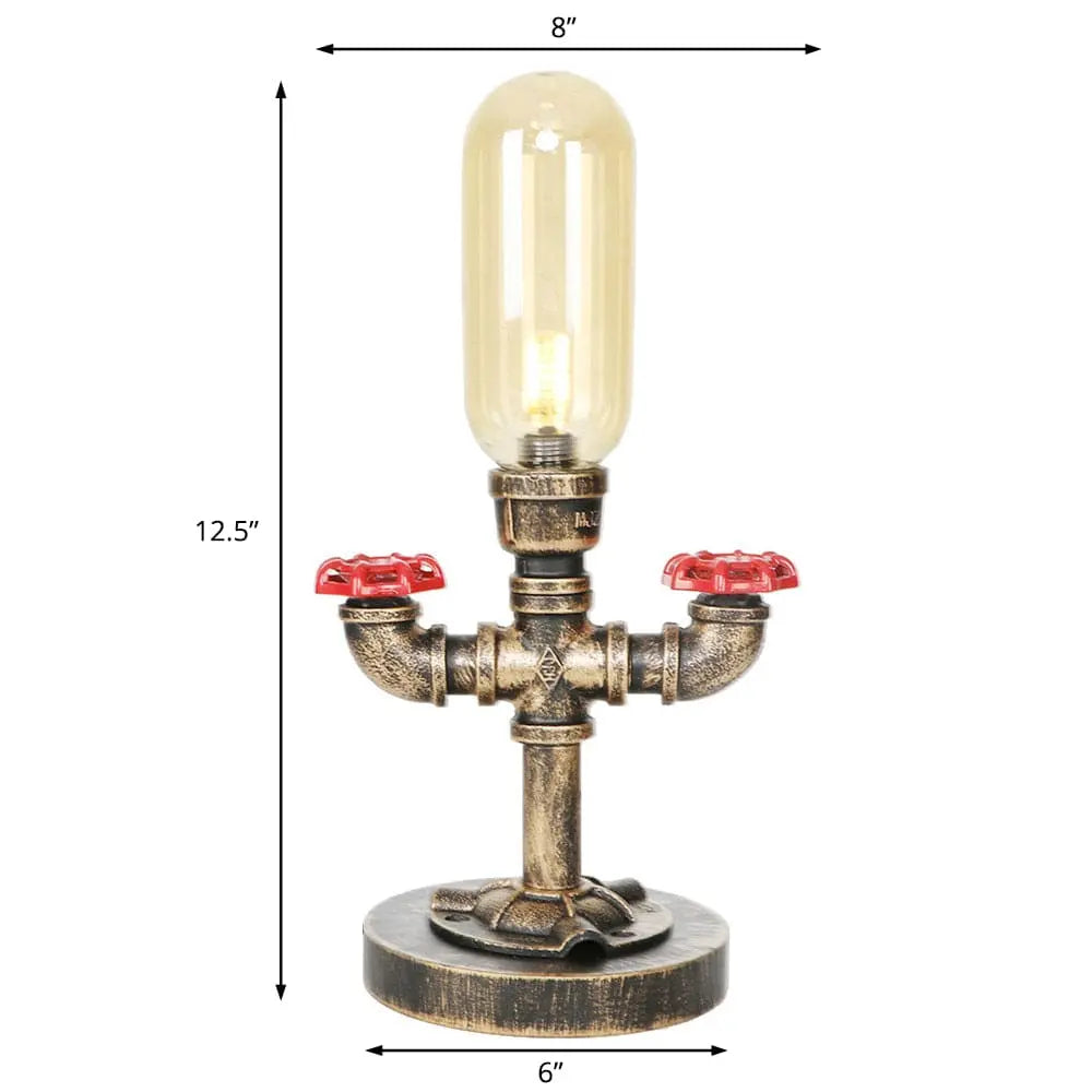 Industriedesign Tischlampe mit Metallrohr