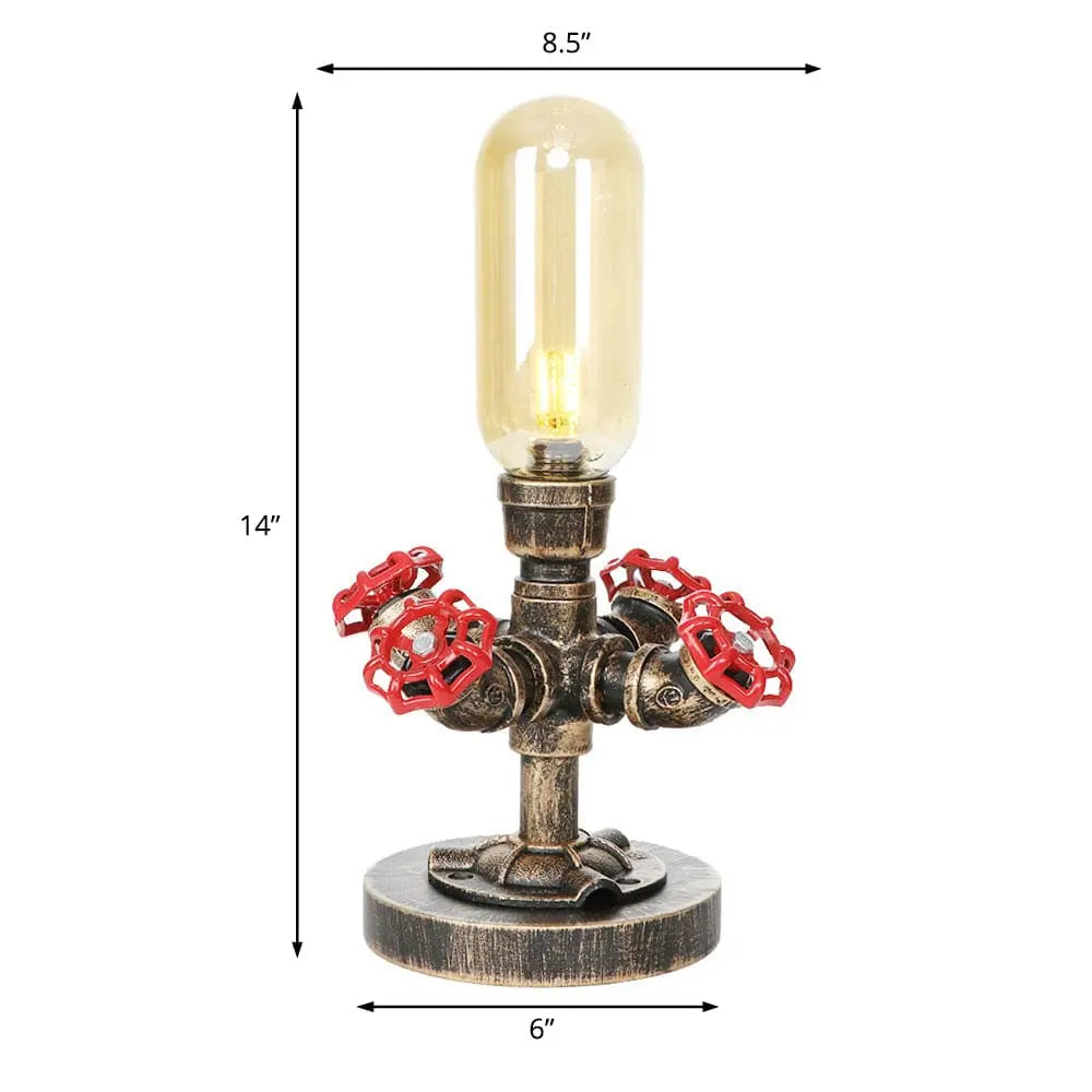 Industriedesign Tischlampe mit Metallrohr