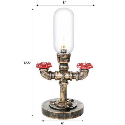 Industriedesign Tischlampe mit Metallrohr