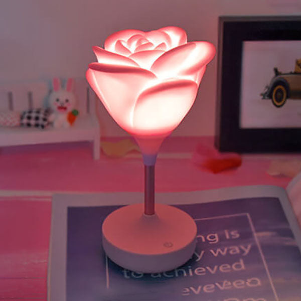 Kreative romantische rosa USB wiederaufladbare Touch-LED Nachtlicht Tischlampe