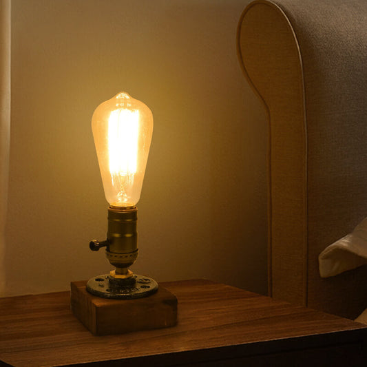 Vintage Industrie Eisen Glühbirne 1-Licht Tischlampe