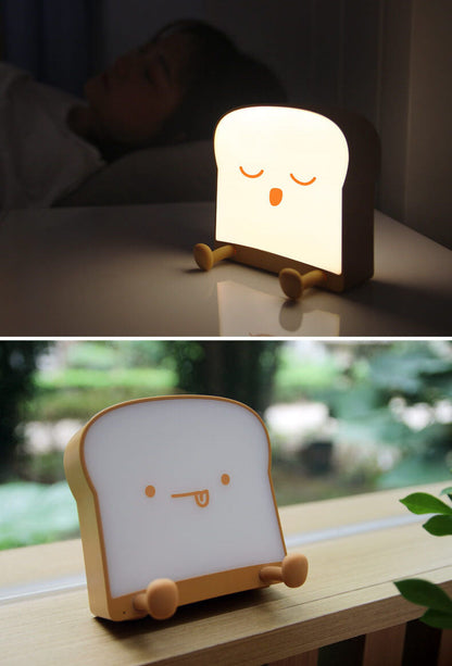 Niedliche Toastbrot-Nachtlicht USB Pat Timer Nachttischlampe