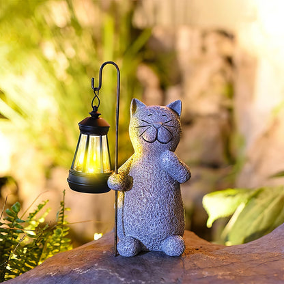 Solar LED Statue Katze - Wasserdicht für Gartenbeleuchtung