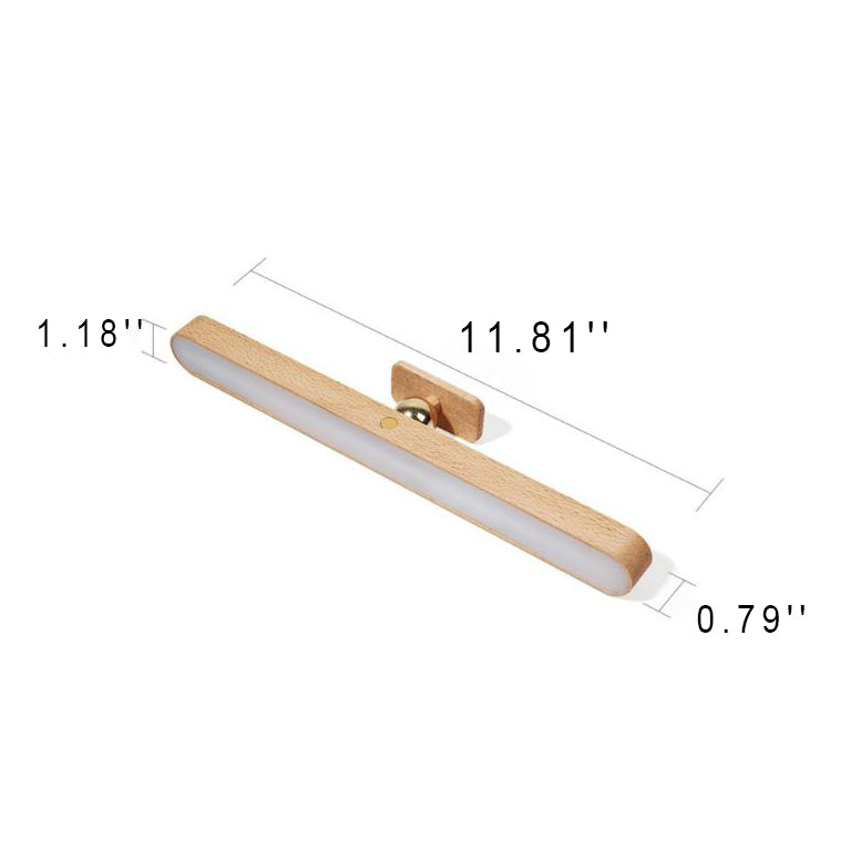 Moderne Einfachheit Holz Lange Bar Touch LED Spiegel Frontlicht USB Wandleuchte Lampe