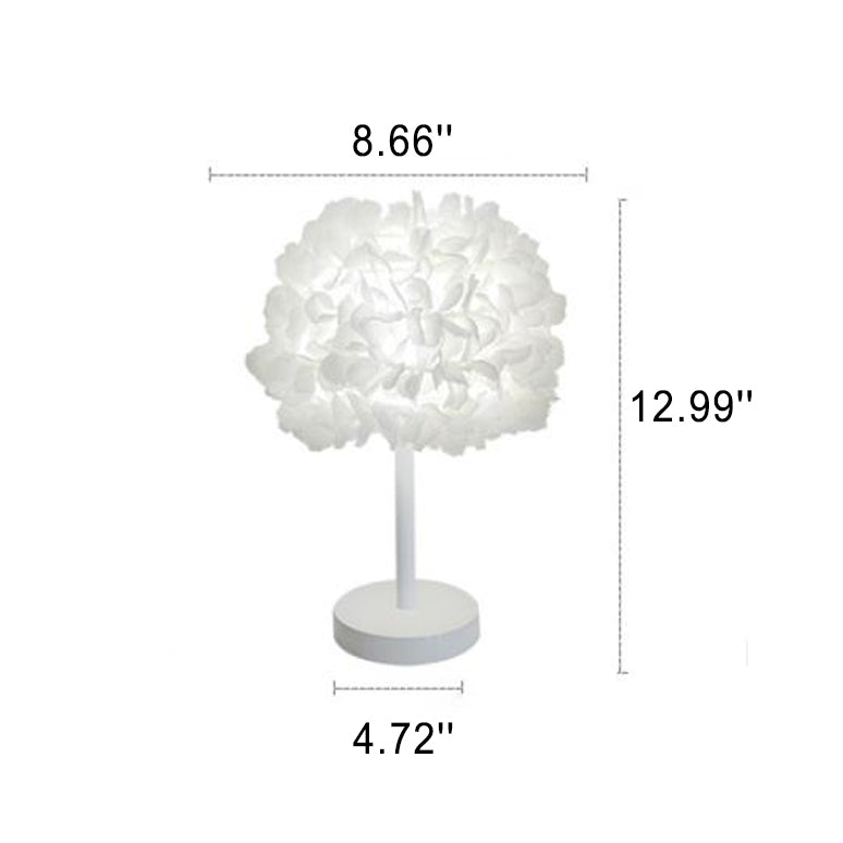 Moderne kreative Stoffblumenball 1-Licht Tischlampe