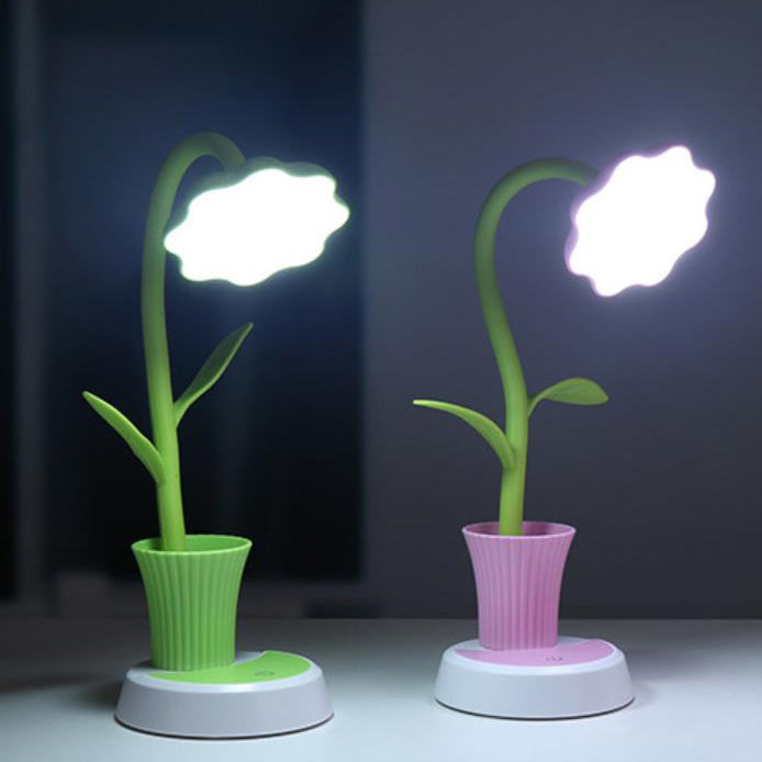 Kreatives Sonnenblumen-Stiftständer-Design LED-Tischlampe