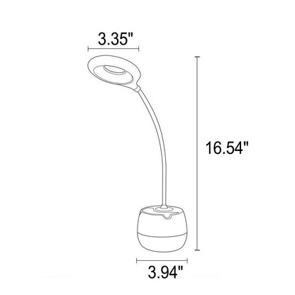 Kreative Einfachheit Weiße LED Touch Wiederaufladbare USB Stifthalter Schreibtischlampe