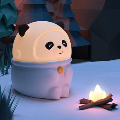 Cartoon kreative Silikon Panda Schwein USB LED Nachtlicht Tischlampe