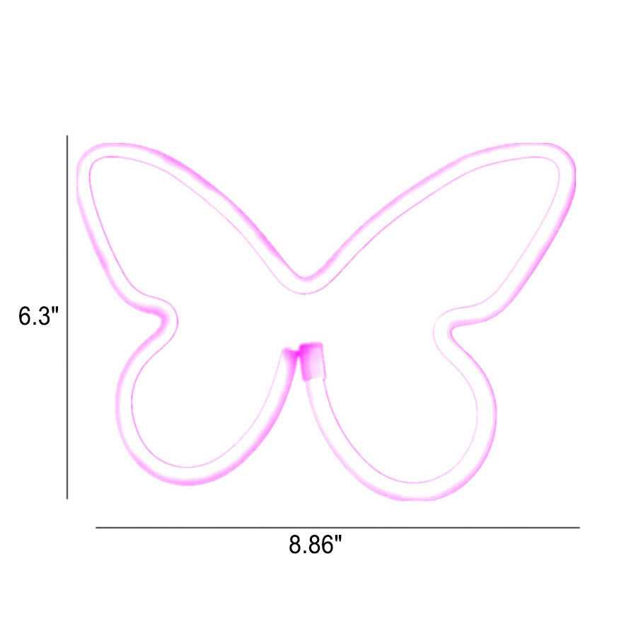 Kreative Neon-Schmetterling LED Batterie/USB Dekorative Neonlampe