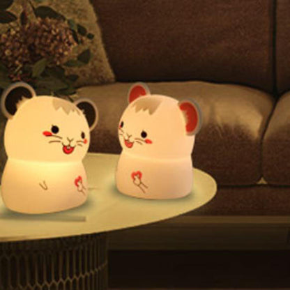 Cartoon Süßes Maus Silikon USB LED Nachtlicht Tischlampe