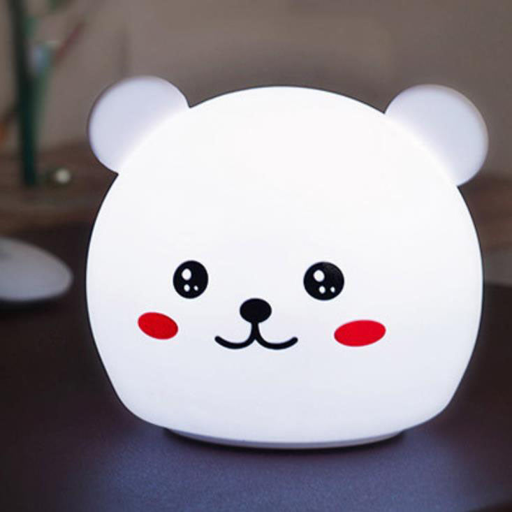 Cartoon Tier Bunte Silikon LED Nachtlicht Tischlampe