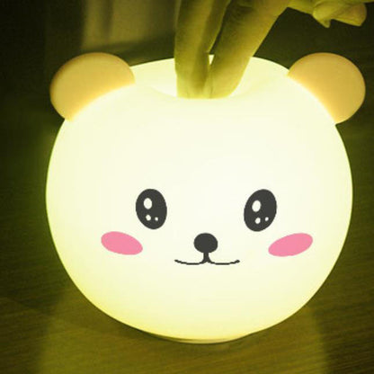 Cartoon Tier Bunte Silikon LED Nachtlicht Tischlampe