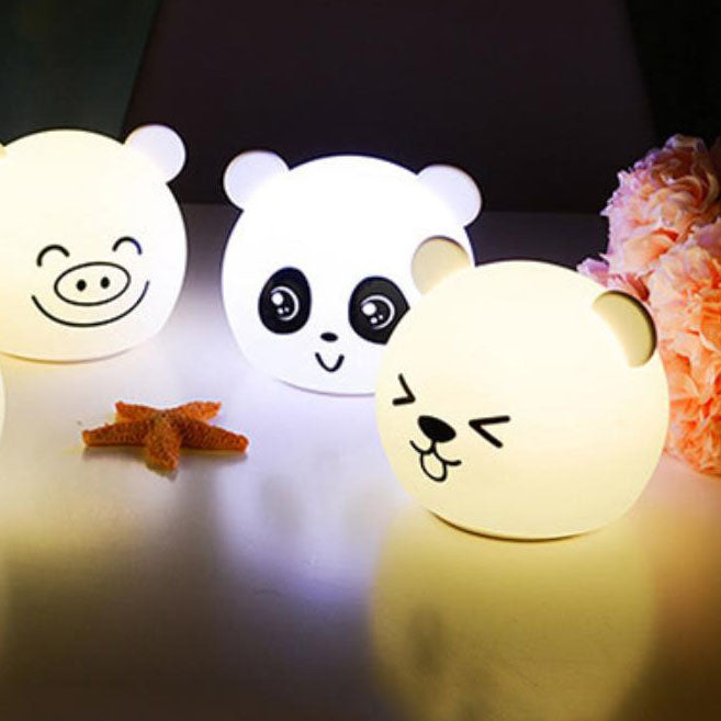 Cartoon Tier Bunte Silikon LED Nachtlicht Tischlampe