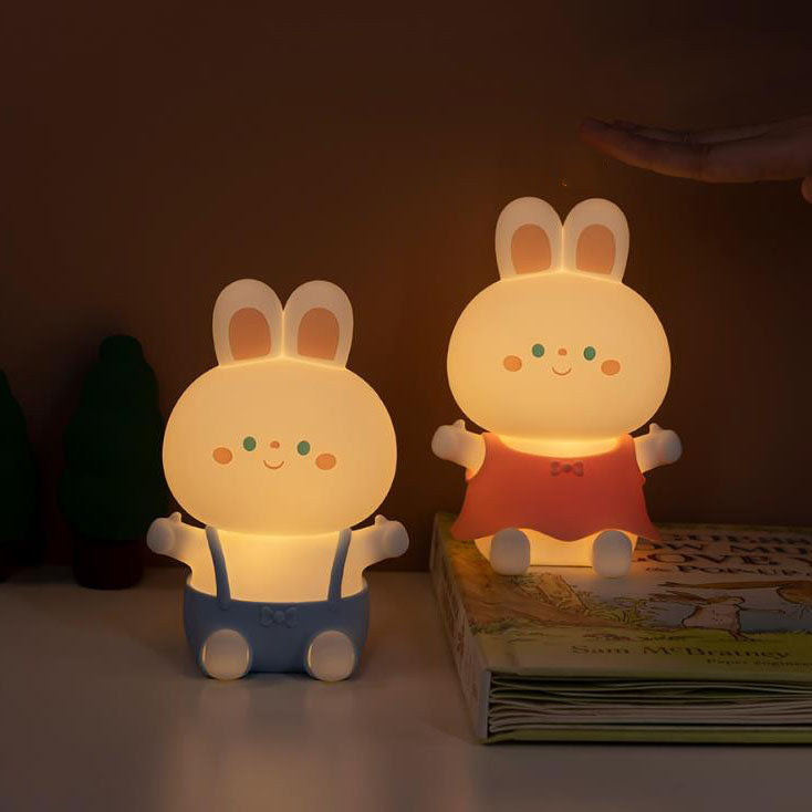 Kreative Cartoon-Hase Silikon USB wiederaufladbare Dimm-Timer LED Nachtlicht Tischlampe