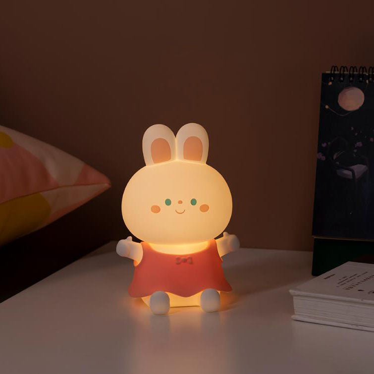 Kreative Cartoon-Hase Silikon USB wiederaufladbare Dimm-Timer LED Nachtlicht Tischlampe