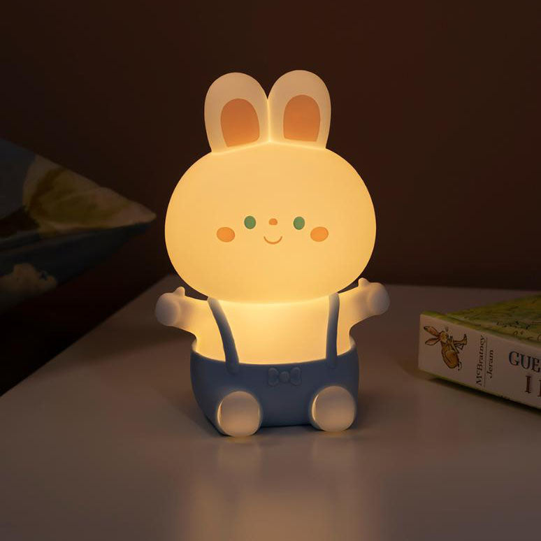 Kreative Cartoon-Hase Silikon USB wiederaufladbare Dimm-Timer LED Nachtlicht Tischlampe