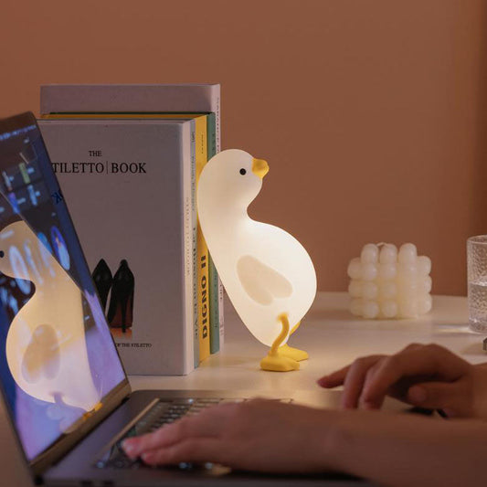 Kreative süße Ente Silikon USB LED Nachtlampe Tischlampe