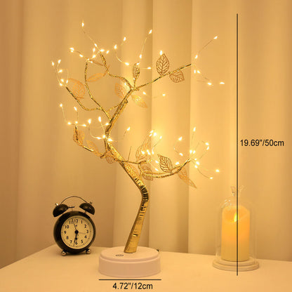 Simulation Gold Leaf Tree LED Baumdekoration Tischlampe