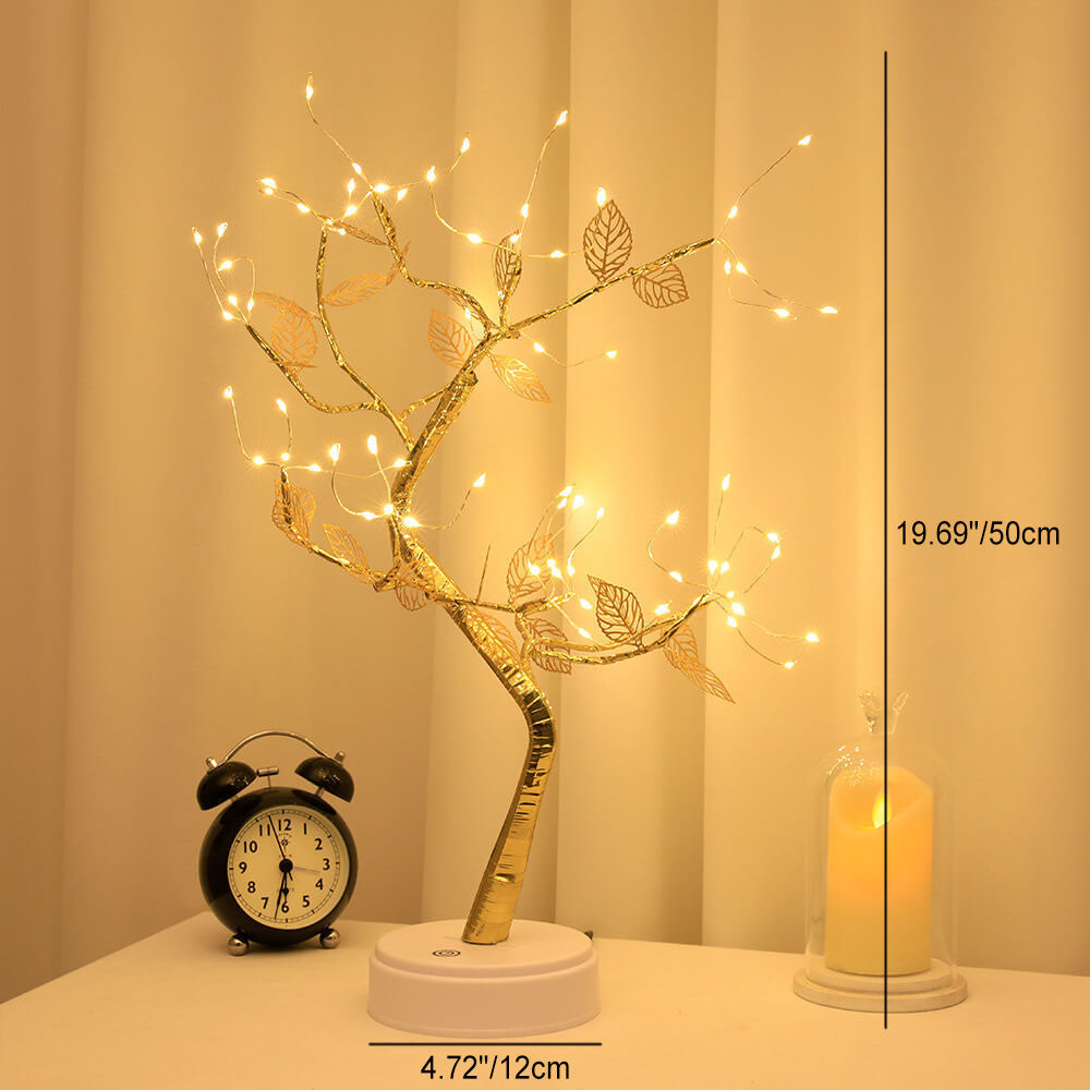 Simulation Gold Leaf Tree LED Baumdeko Tischlampe