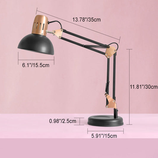 Moderne Minimalistische Klappende Halbrunde Metall 1-Licht Tischlampe Für Schlafzimmer