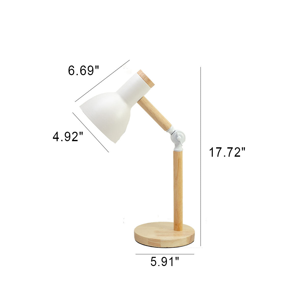 Moderne Minimalistische Einfarbige Rotierbare Holz-Eisen 1-Licht Tischlampe