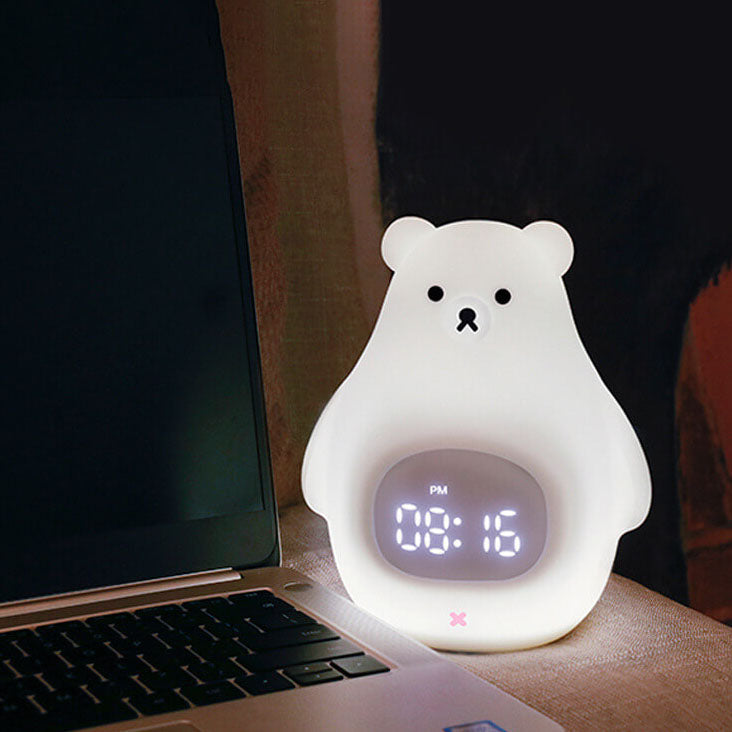 Polar Bear Silikon-Wecker LED Nachtlicht