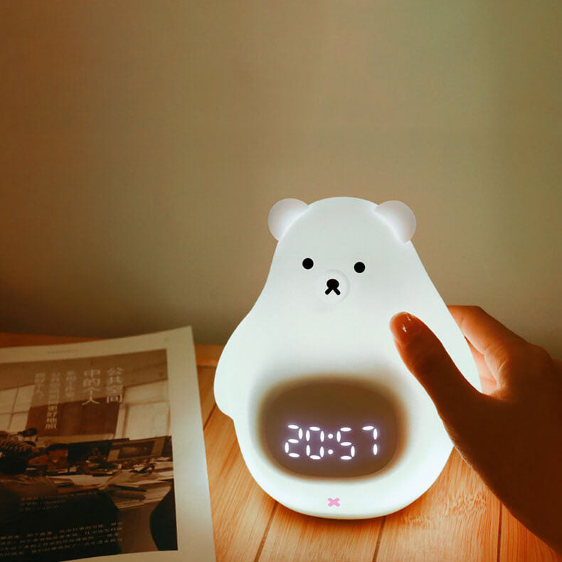 Polar Bear Silikon-Wecker LED Nachtlicht