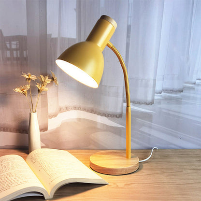 Flexible Gooseneck Metall Lesen Lampe Nordischer Stil Einzel Nacht Tisch Licht mit Glocken Schirm