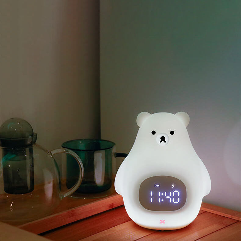 Polar Bear Silikon-Wecker LED Nachtlicht