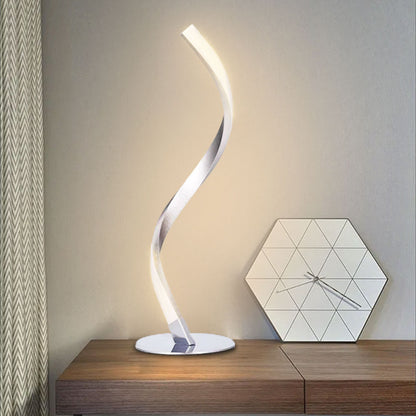 Moderne Minimalistische Aluminium Spiralstreifen LED Tischlampe Für Home Office