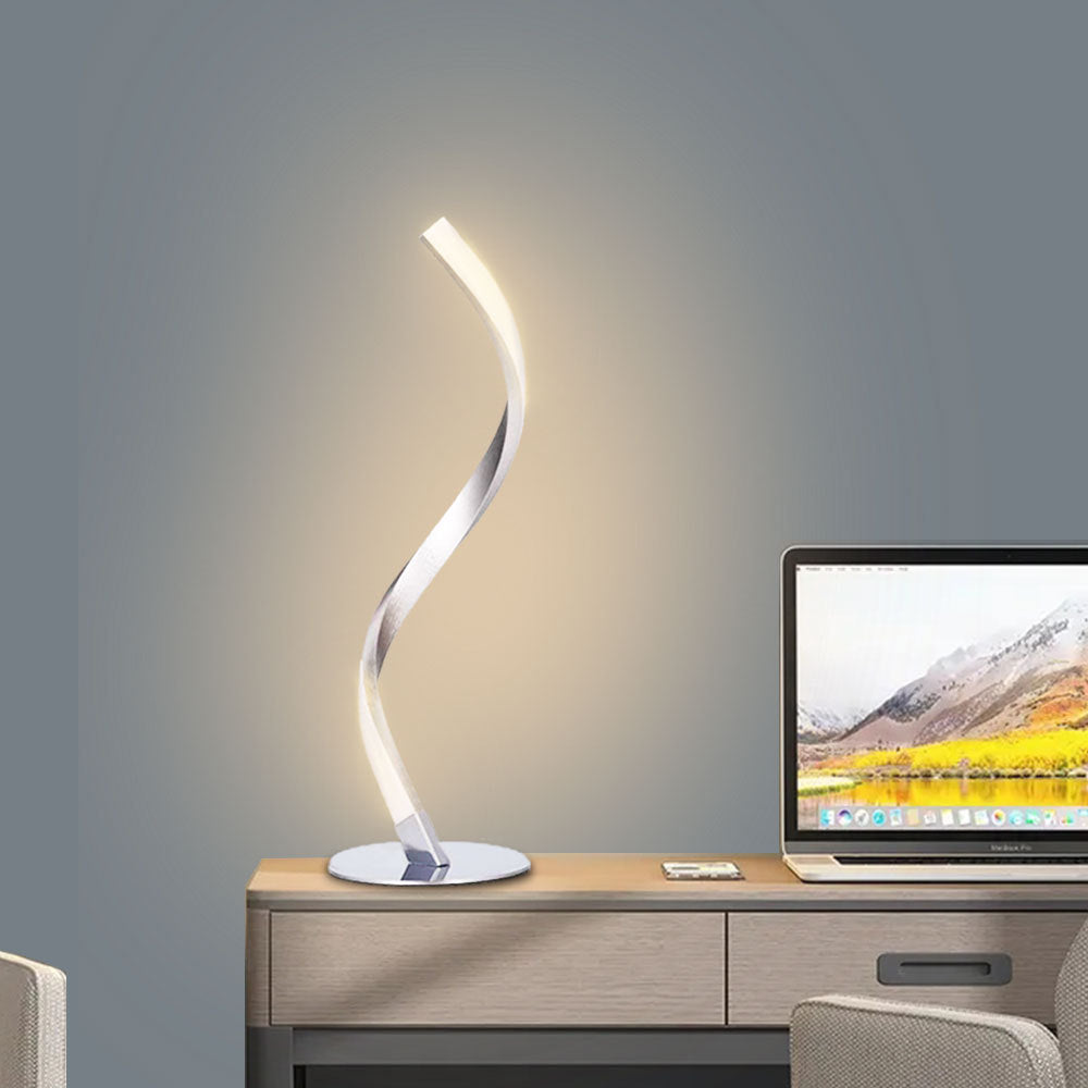 Moderne Minimalistische Aluminium Spiralstreifen LED Tischlampe Für Home Office